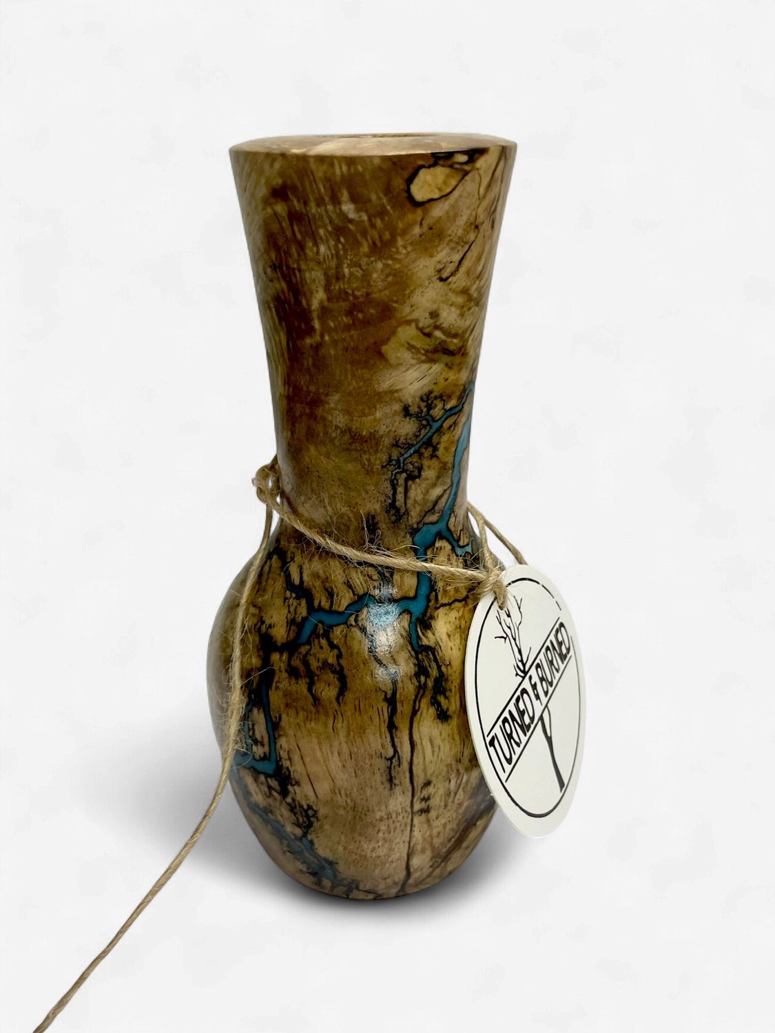 Vase-6" Pecan and glow Resin by Turned and Burned