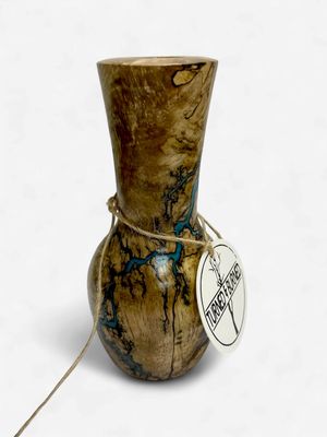 Vase-6" Pecan and glow Resin by Turned and Burned