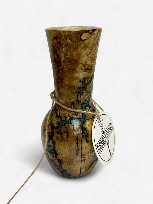Vase-6" Pecan and glow Resin by Turned and Burned