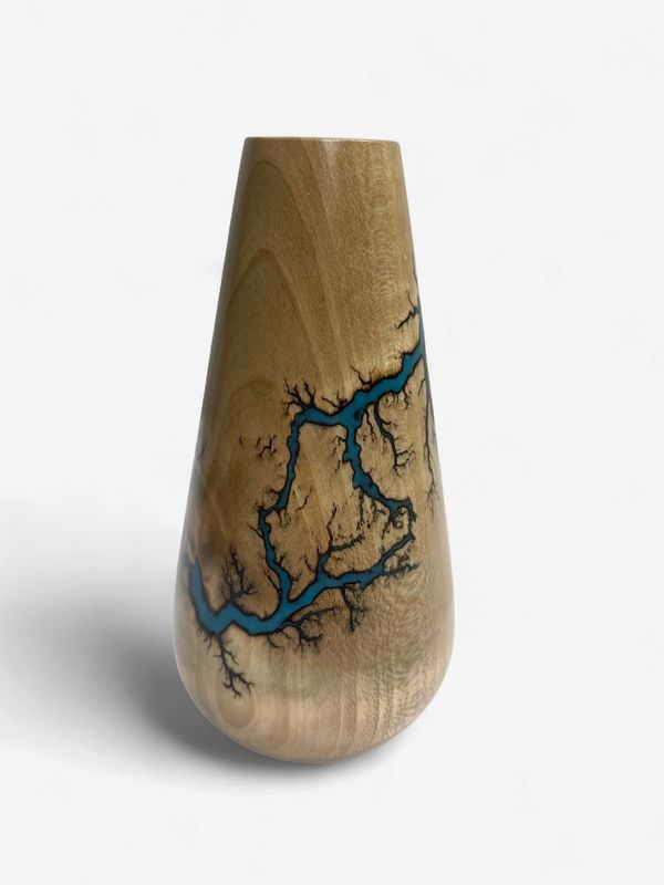 Vase-5.5" Maple and glow Resin by Turned and Burned