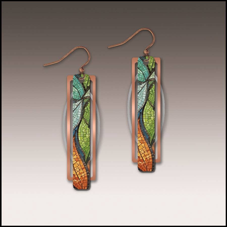 Floating Leaves Geometric Metal Accent Earrings