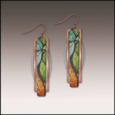 Floating Leaves Geometric Metal Accent Earrings