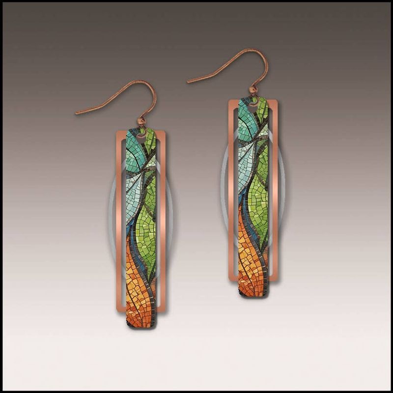Floating Leaves Geometric Metal Accent Earrings