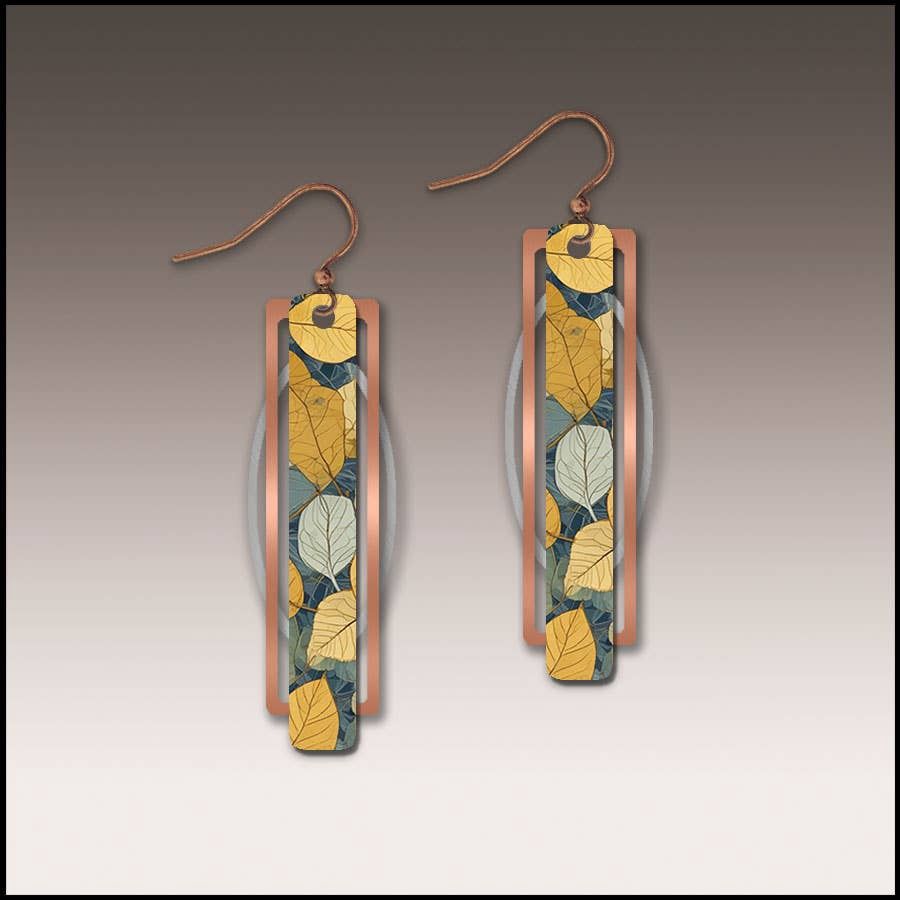 Forest Floor Geometric Metal Accent Earrings