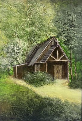 Church in NC 1-Original Painting by Gloria Weiss-In Jesus Name Luke 1:37”