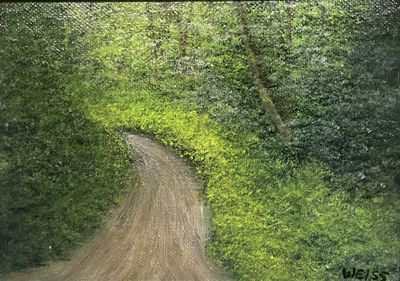 Dirt Road Original Painting by Gloria Weiss-In Jesus Name Luke 1:37