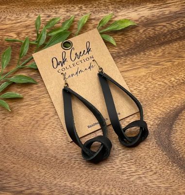 Leather Knot Earring 2.5"