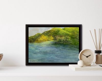 River's Edge-Original Painting by Gloria Weiss-In Jesus Name Luke 1:37