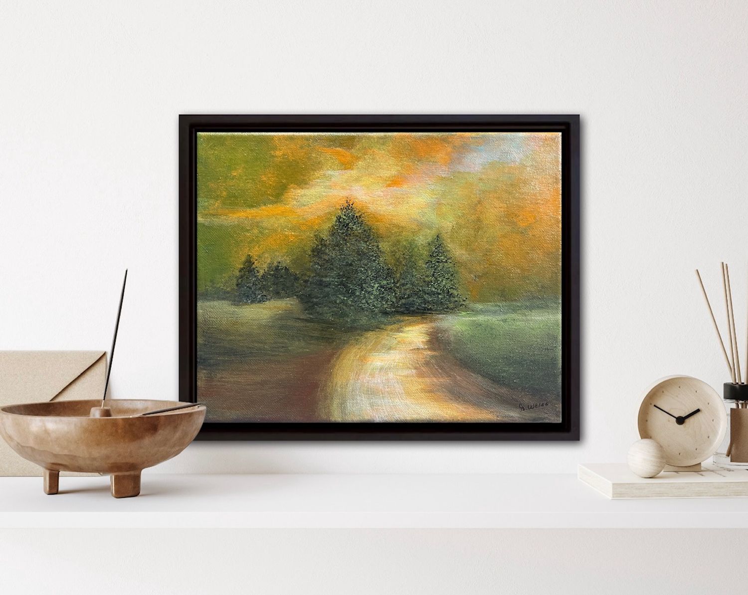 Country Road, Original 8X10" painting by artist Gloria Weiss