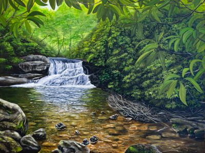 Hemlock Falls 18X24" Art Print by Angela Bawden
