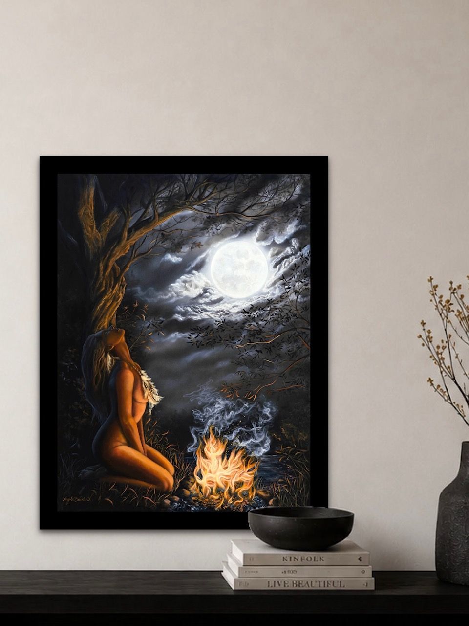 Moon Goddess Art print 18X24" by Angela Bawden
