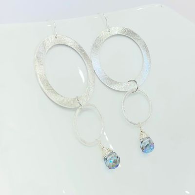 Eva Earrings with crystal drop