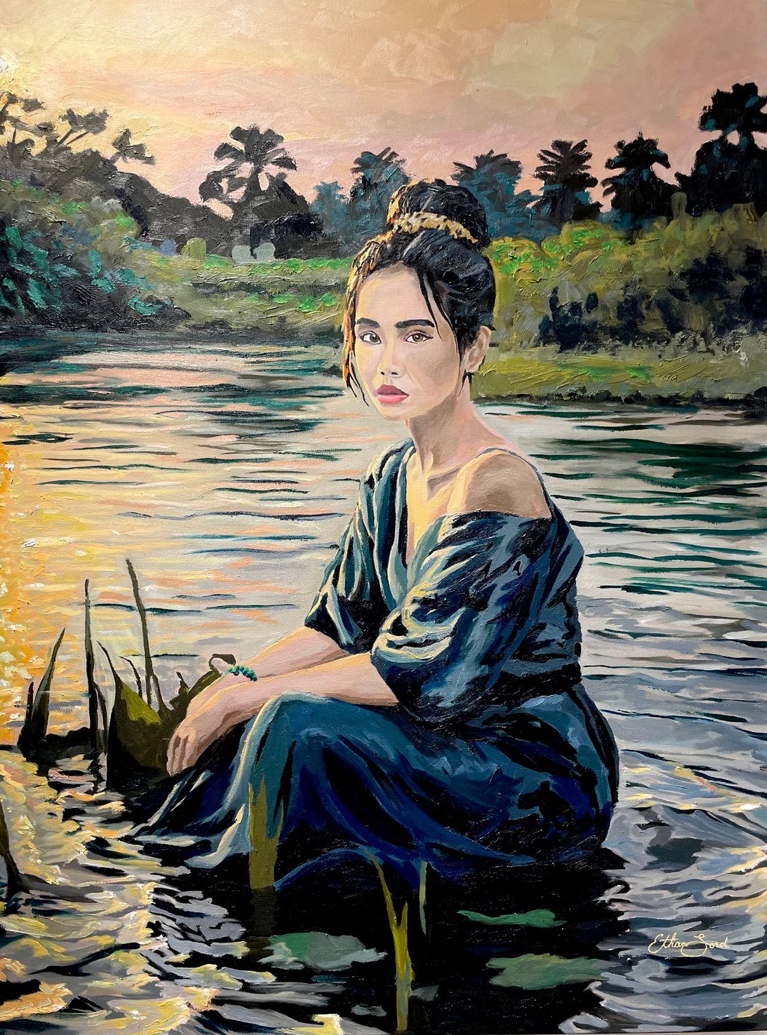 Lam Dom Noi  30X40" Original Painting