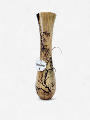 15" Magnolia vase w/glow resin by Turned and Burned