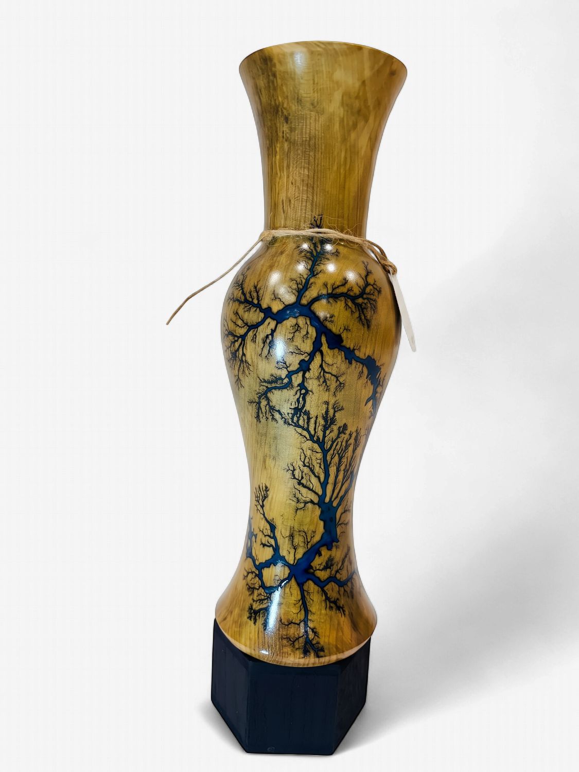 12.5” Magnolia Glow in the dark vase by Turned &amp; Burned.