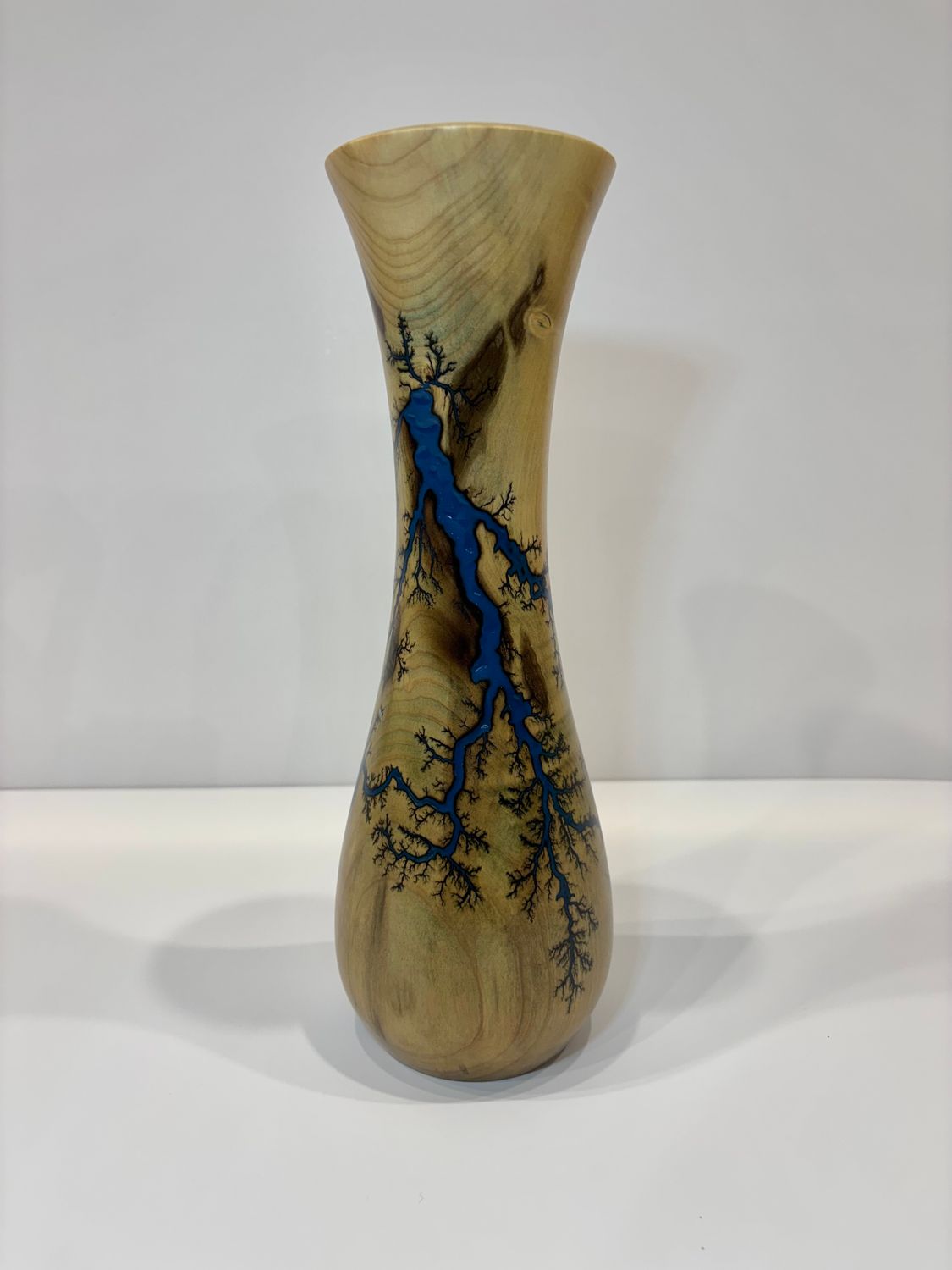 12.25” Magnolia glow in the dark vase by Turned &amp; Burned.