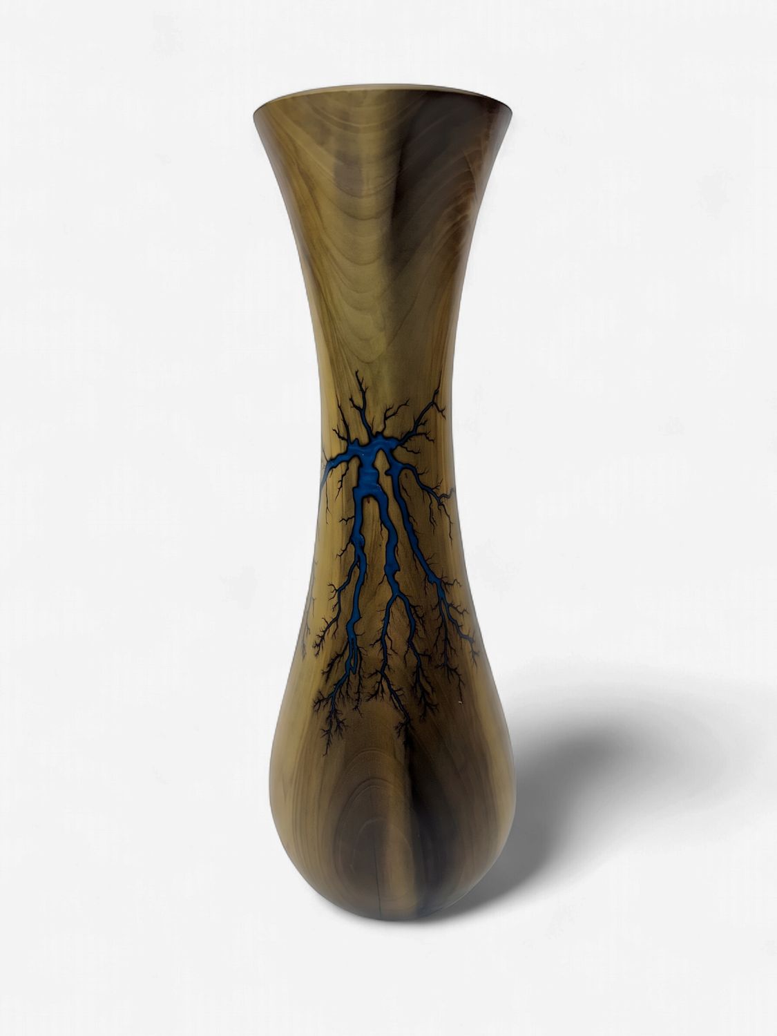 12 1/4” Magnolia glow in the dark vase by Turned &amp; Burned.