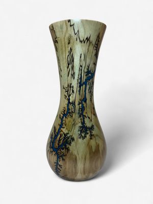 8.5” Maple vase with glow in the dark resin by Turned and Burned.