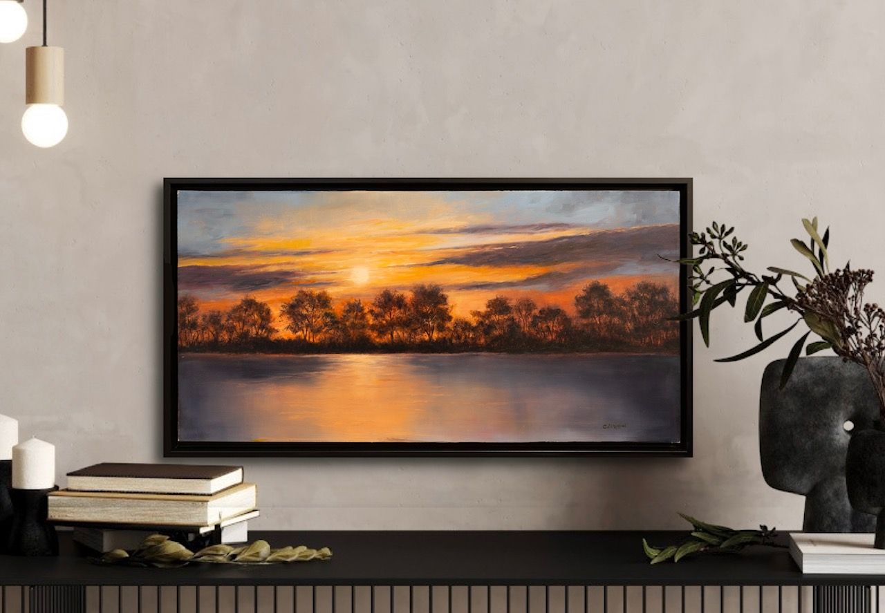 Last Light on The Water 24X12" Original