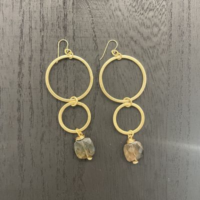 Earth Angel Earrings-Labradorite Drop