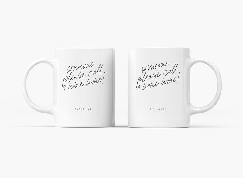 Ceramic mug - Call 9 wine wine