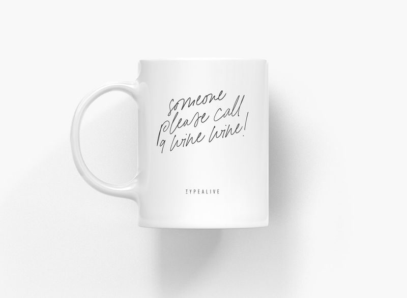 Ceramic mug - Call 9 wine wine