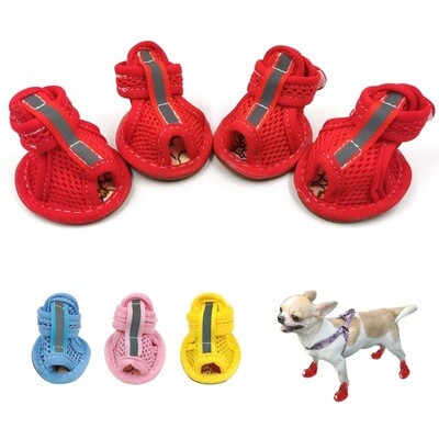 Pet Sandals New Dog Sandals Spring And Summer Beef Sole Mesh Breathable Puppy Non-slip Shoes Pet Supplies