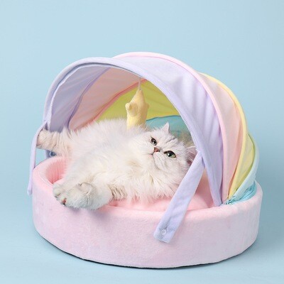 Rainbow Cat Nest Cat House Semi-closed Cat Nest Cat Mat Mat Four Seasons Universal Kennel Pet Supplies