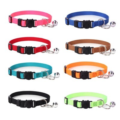 Pet Supplies Foreign Trade Cross-border Supply 8 Colors Ready-made Cat Collar With Break-away Buckle Cat Callor Cat Collar