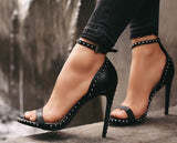 High Heels Sandals Women shoes, Shoe Size: 4.5=35, Color: Black