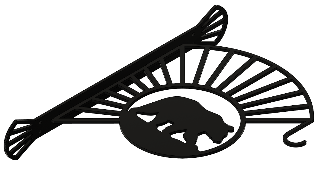 Heavy Duty Indoor/Outdoor Plant Hanger, Bear with Spokes