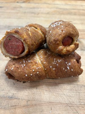 Pretzel Dogs - Full Kiolbassa Beef Sausage Wrapped in Soft Pretzel Dough 🌭🥨