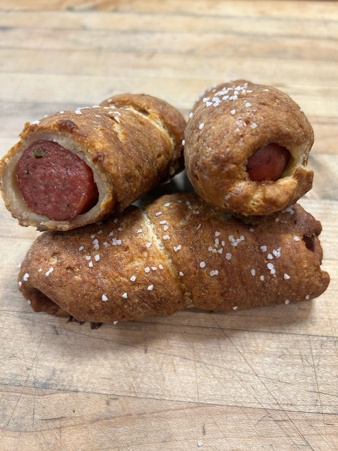 Pretzel Dogs - Full Kiolbassa Beef Sausage Wrapped in Soft Pretzel Dough 🌭🥨