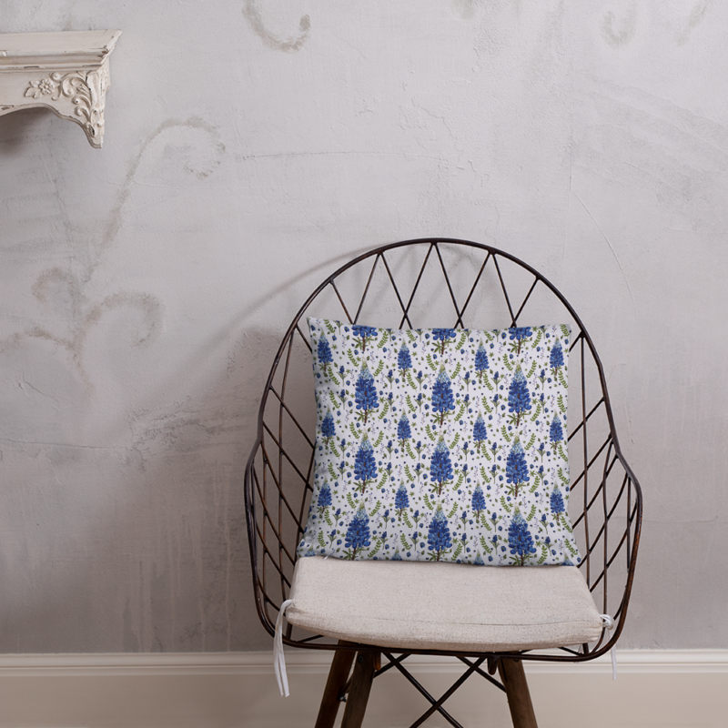Bluebonnet cushion &amp; pillow