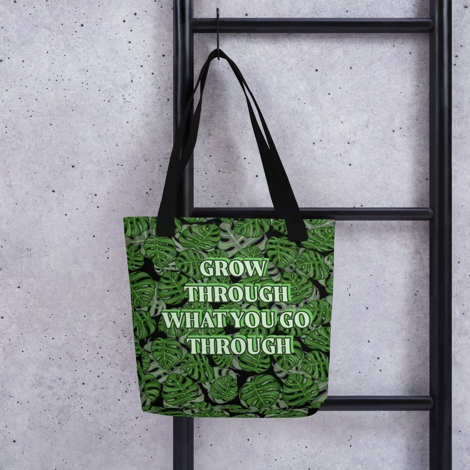Monstera black Tote bag