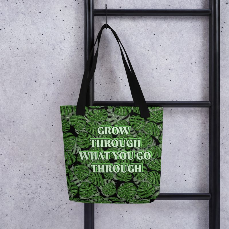 Monstera black Tote bag