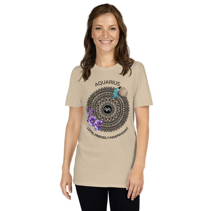 Aquarius Mandala Orchids Short-Sleeve Unisex T-Shirt