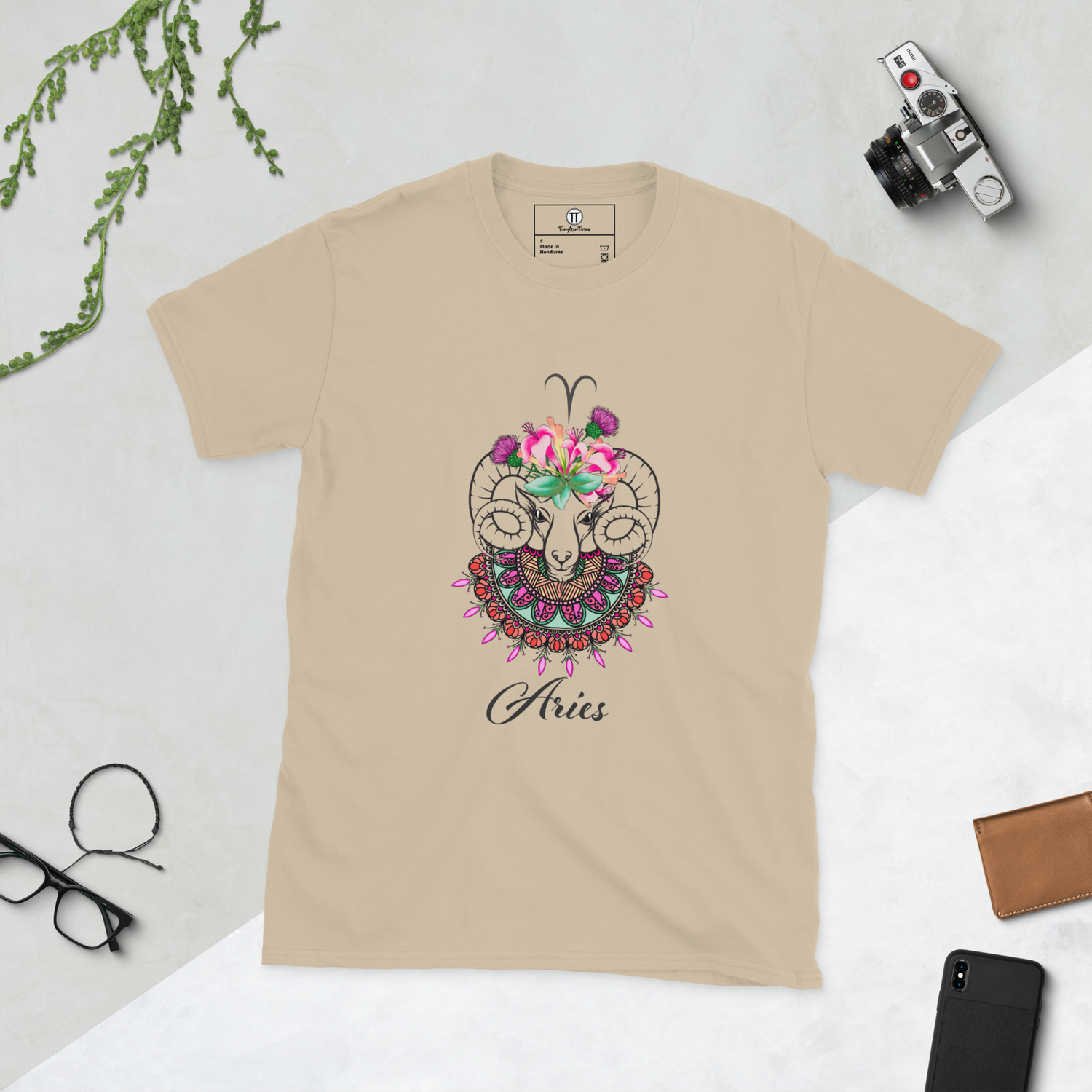 Aries Mandala Short-Sleeve Unisex T-Shirt