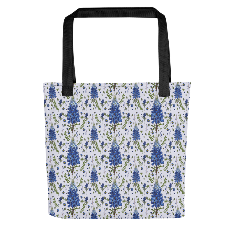 Bluebonnet white bk Tote bag