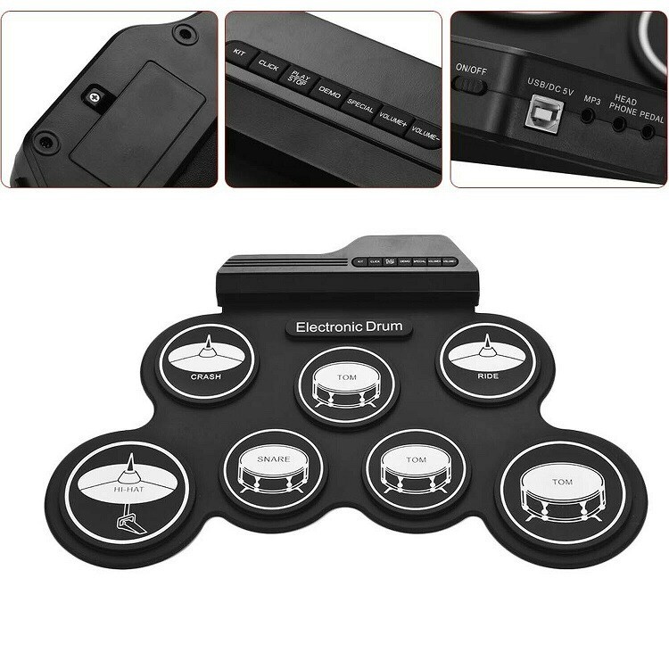 Hand Roll Electronic Drum Percussion Instrument.