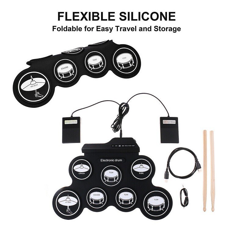 Hand Roll Electronic Drum Percussion Instrument.