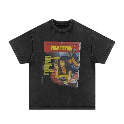 Pulp Fiction Vintage Men&#39;s And Women&#39;s Short-sleeved T-shirt