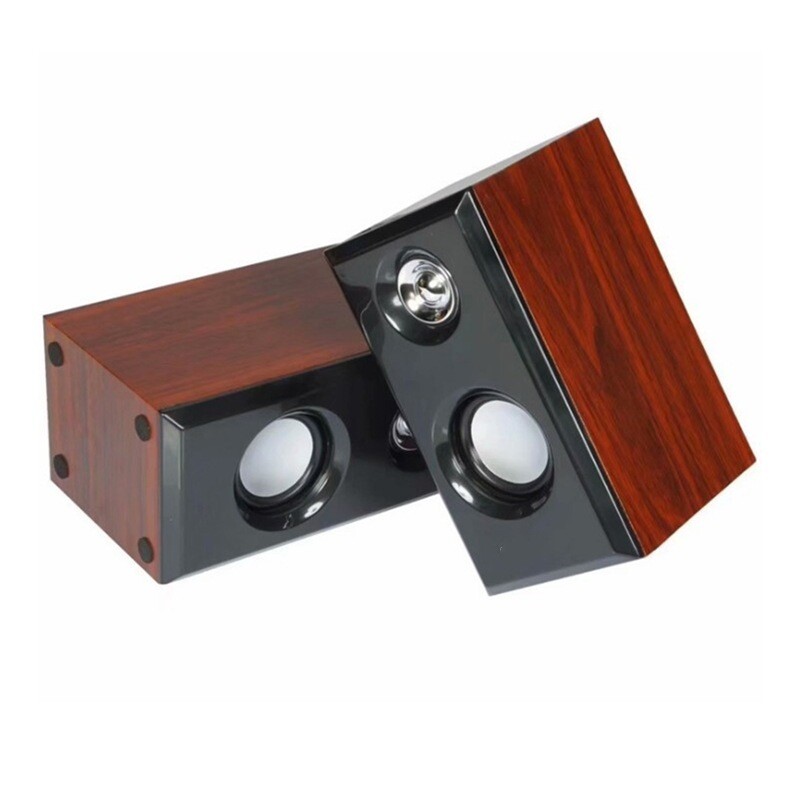 Computer Wood USB Audio Laptop Stereo Speakers