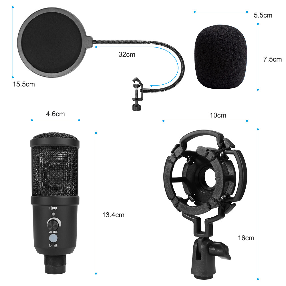 USB Recording Condenser Microphone Computer Video Microphone