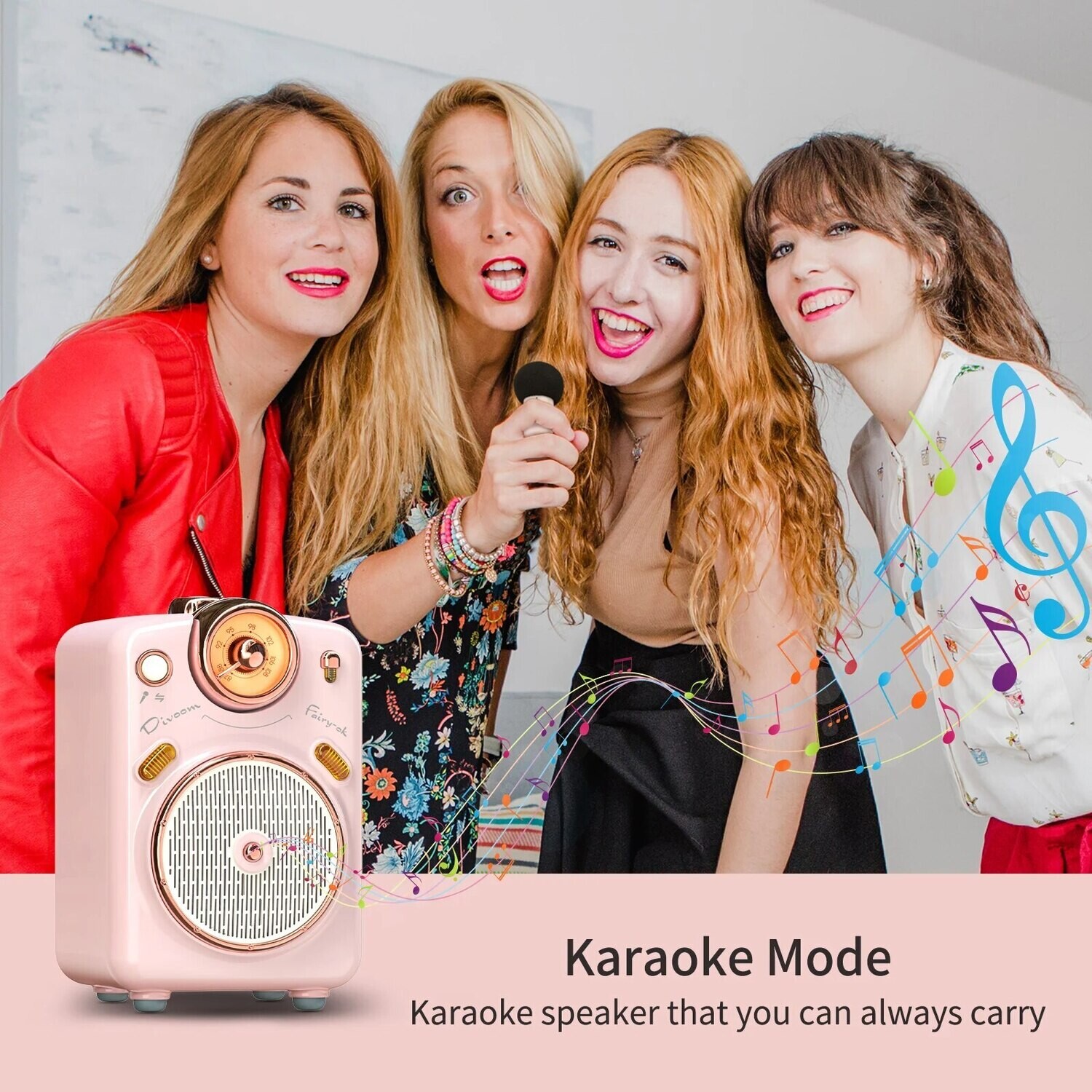 Portable Bluetooth Speaker With Microphone Karaoke Function