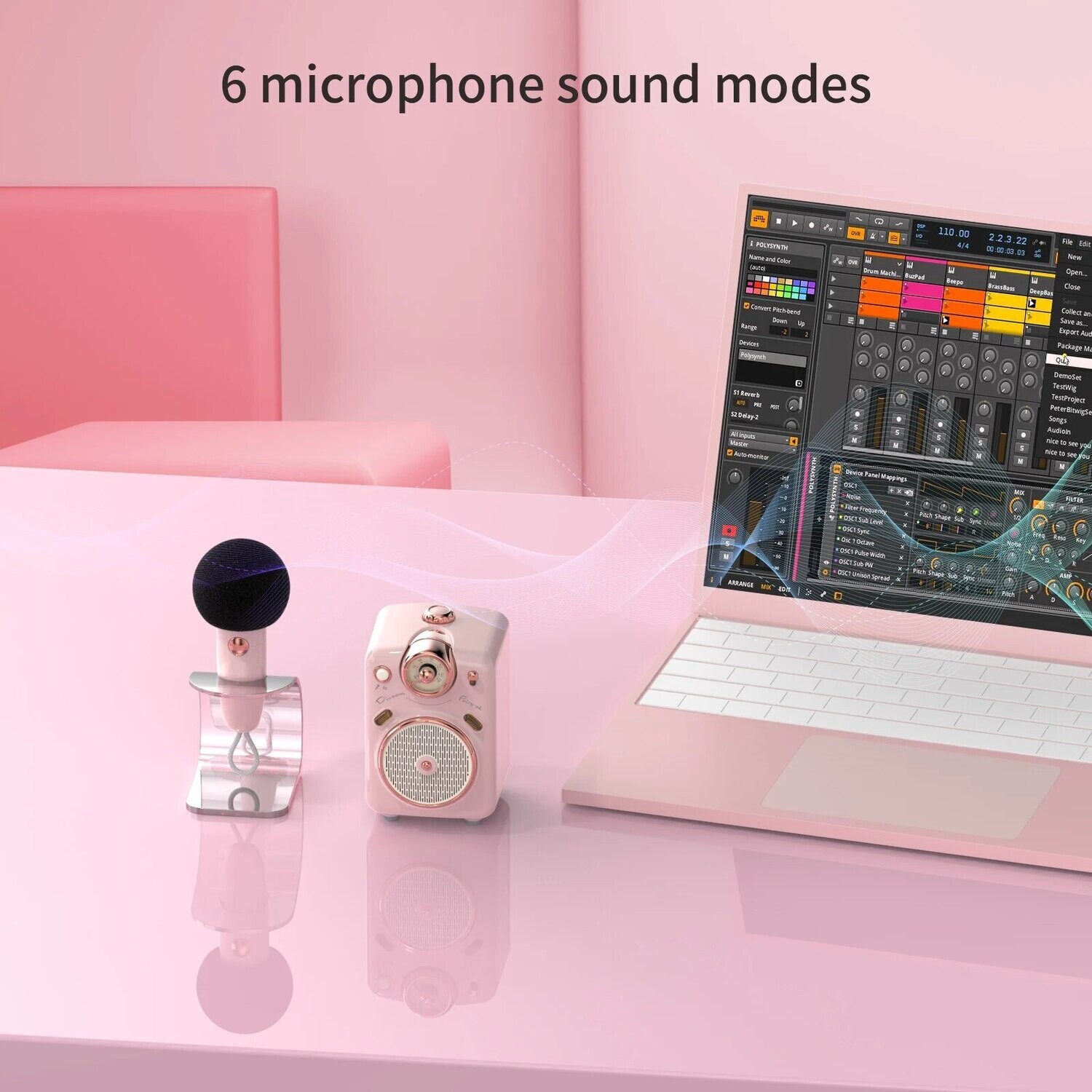 Portable Bluetooth Speaker With Microphone Karaoke Function