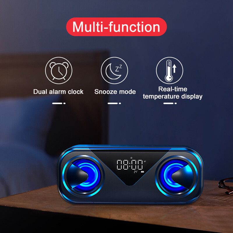 LED Alarm Clock FM Radio Smart Wireless Speaker