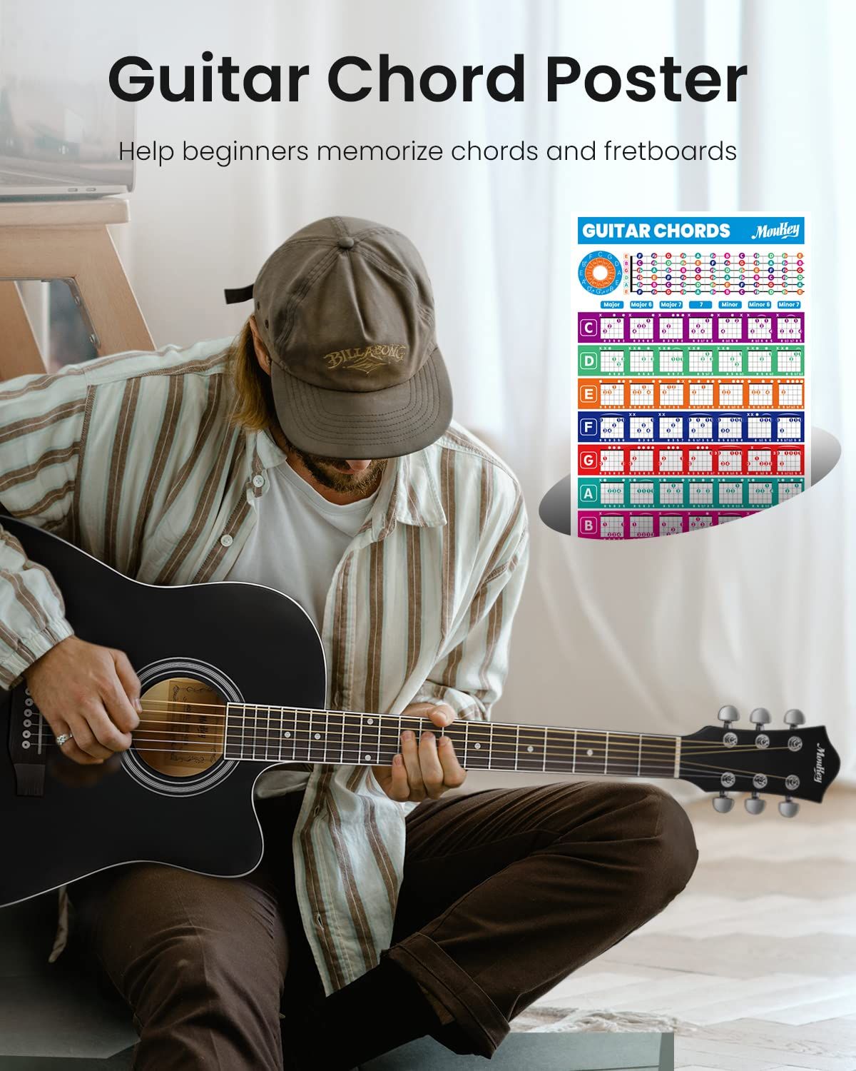 Moukey 41 Acoustic Guitar for Adult Teen Full Size with Accessories and Bag