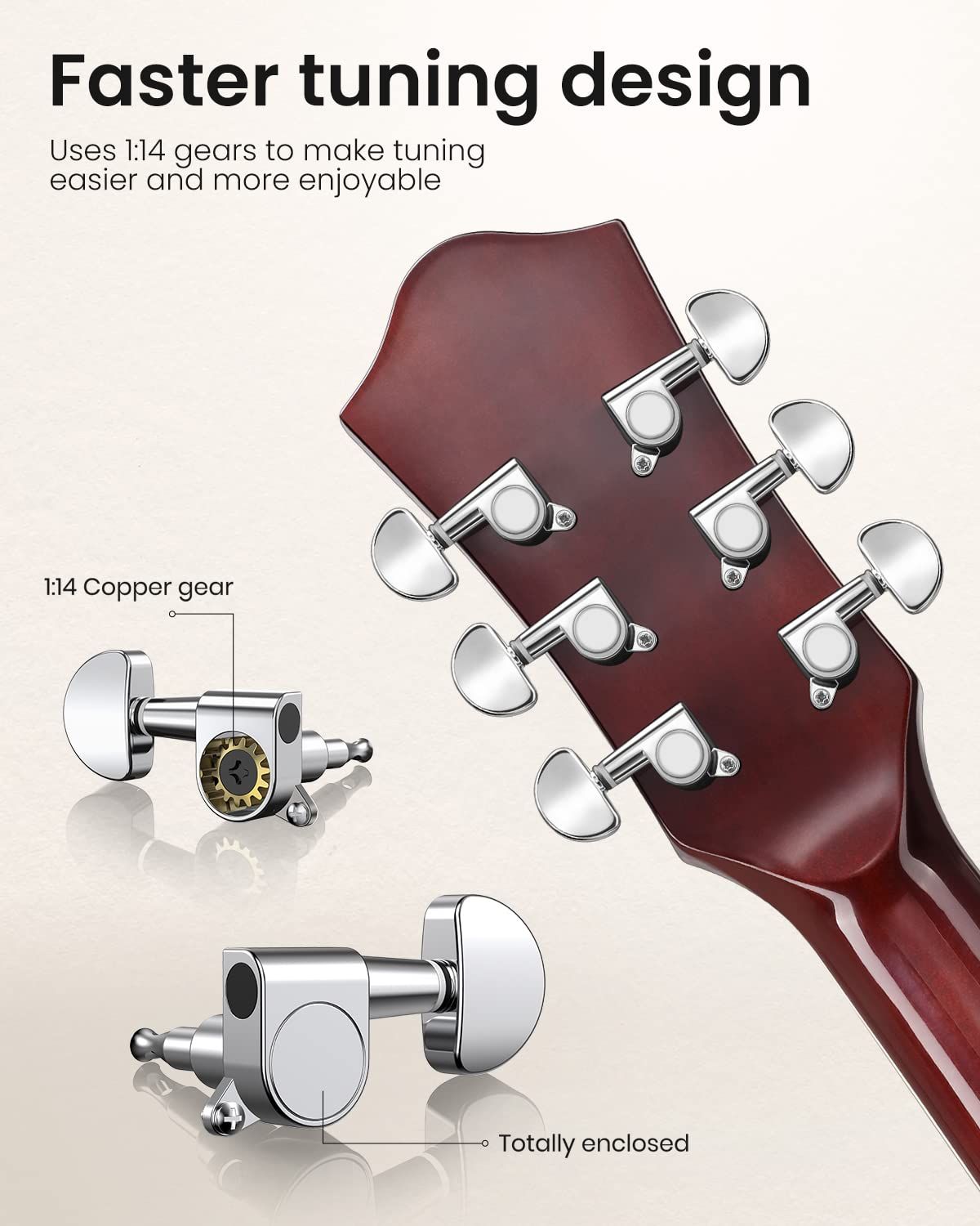 Moukey 41 Acoustic Guitar for Adult Teen Full Size with Accessories and Bag