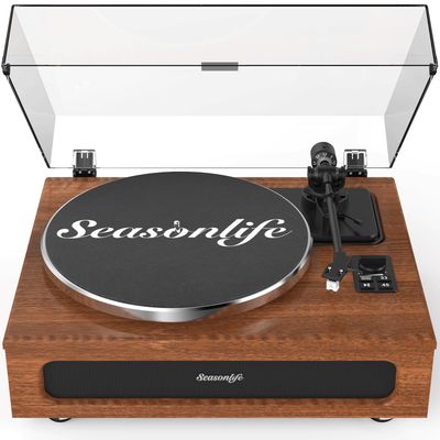 Record Player All-in-One High Fidelity Turntable for Vinyl Records Built-in 4 Stereo Speakers Phono Preamp Bluetooth Auto Stop MM Cartridge ATN3600L
